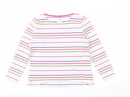 Joules Women’s Multicoloured Striped Long Sleeve Cotton T-Shirt Size 16
