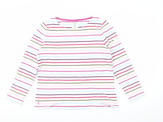 Joules Women’s Multicoloured Striped Long Sleeve Cotton T-Shirt Size 16