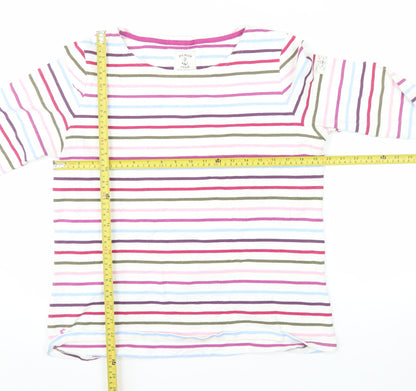 Joules Women’s Multicoloured Striped Long Sleeve Cotton T-Shirt Size 16