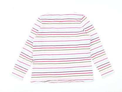 Joules Women’s Multicoloured Striped Long Sleeve Cotton T-Shirt Size 16