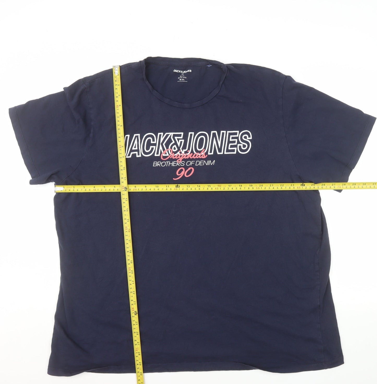 Jack & Jones Men's Blue 3XL Graphic Print Cotton T-Shirt