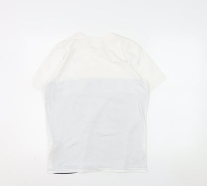Under Armour Mens White Blue Loose Fit Crew Neck T-Shirt YXL
