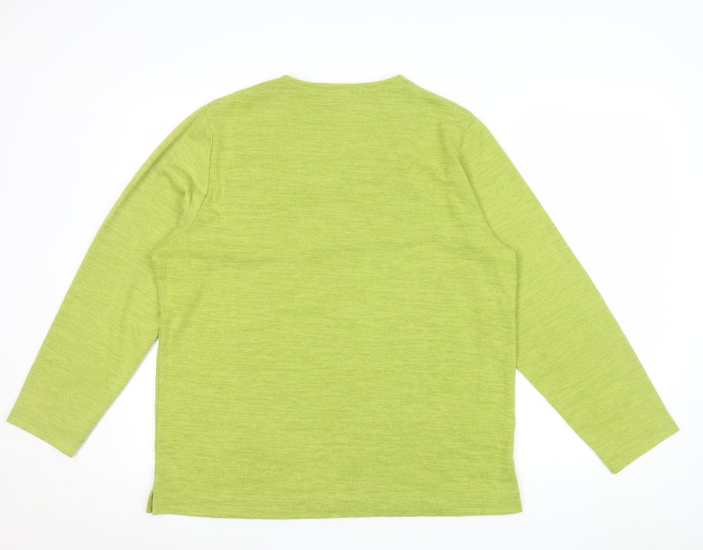 Tigi Women’s Green Long Sleeve Square Neck Pullover Jumper Size 18