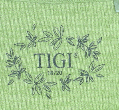 Tigi Women’s Green Long Sleeve Square Neck Pullover Jumper Size 18