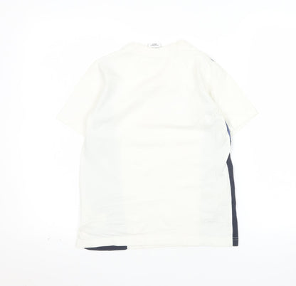 Nike Boys White Blue Colourblock Logo T-Shirt Size 11-12 Years