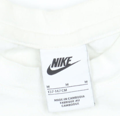 Nike Boys White Blue Colourblock Logo T-Shirt Size 11-12 Years