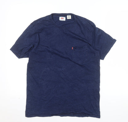 Levi's Men's Blue Cotton Crew Neck Short Sleeve T-Shirt Size S