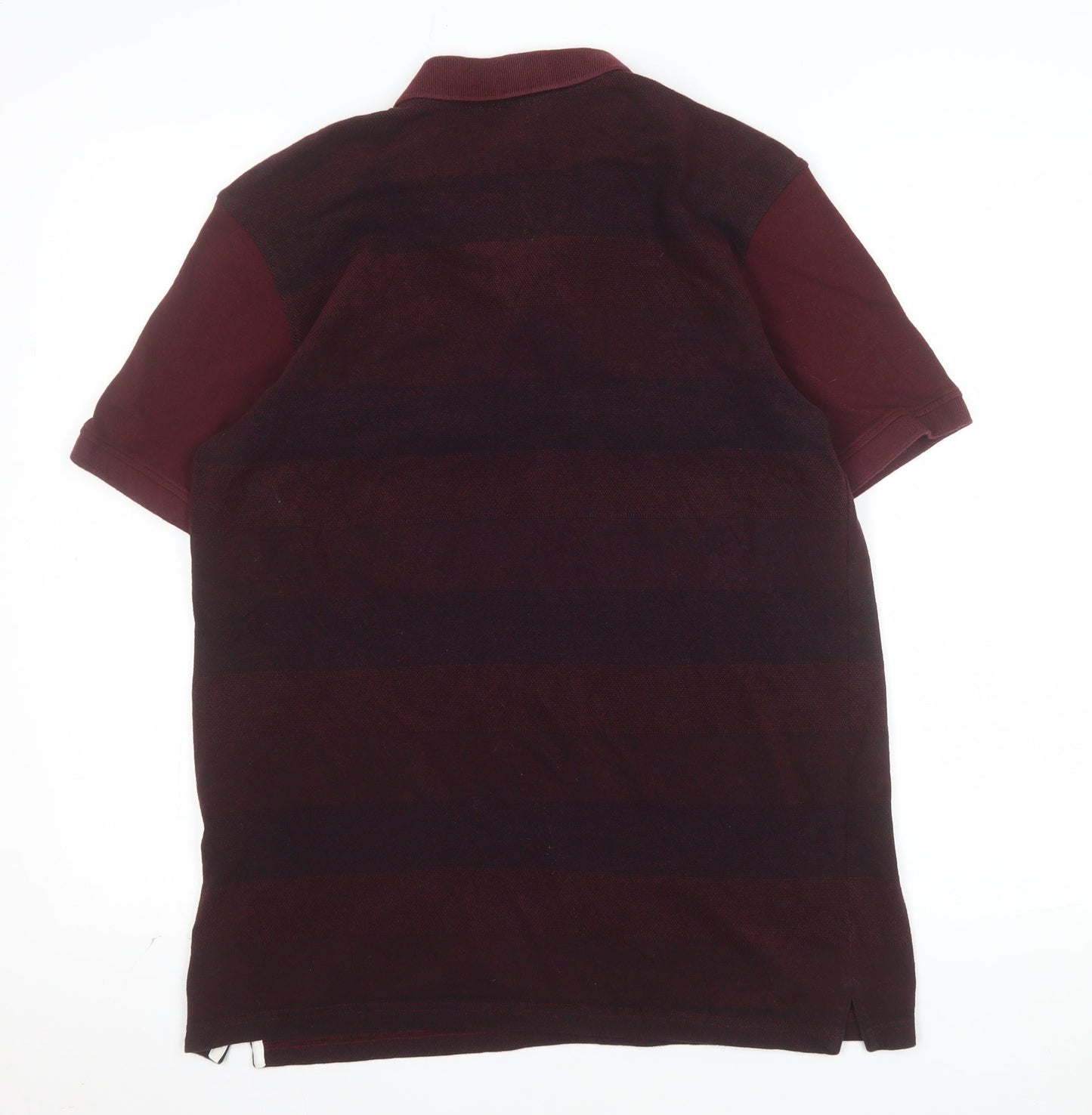 McKenzie Men's Red Striped Cotton Polo Shirt Size M