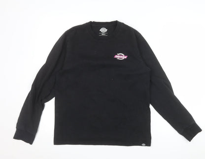 Dickies Womens Black Small Pullover Sweatshirt 100% Cotton Crew Neck