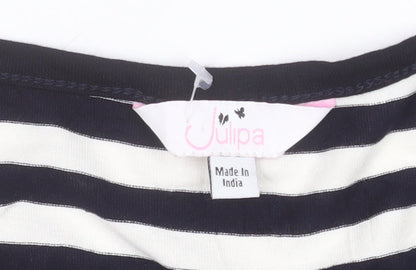 Julipa Womens Black White Striped Camisole Tank Top Size 16