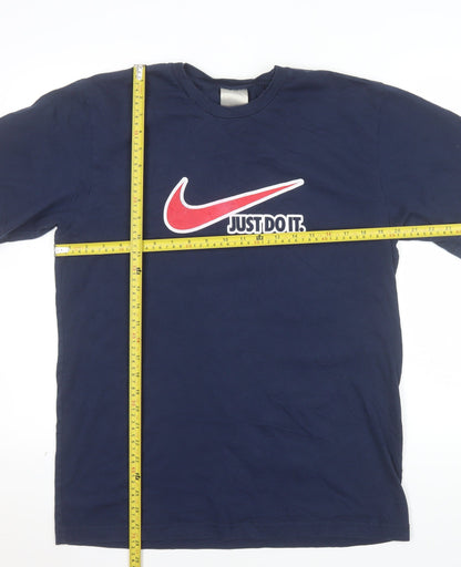 Nike Men's Navy Blue Just Do It Logo T-Shirt Size L