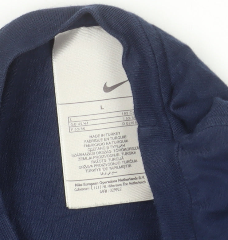Nike Men's Navy Blue Just Do It Logo T-Shirt Size L