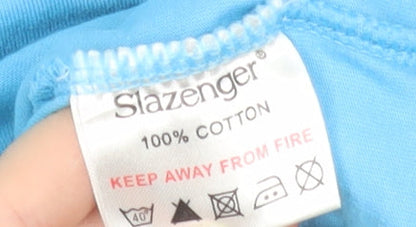 Slazenger Men's Blue Sleeveless Crew Neck Cotton T-Shirt Size M