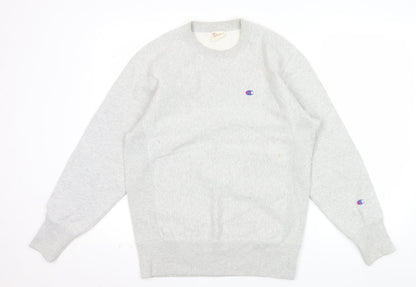 Champion Men's Grey Reverse Weave Crew Neck Sweatshirt Medium