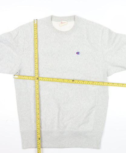 Champion Men's Grey Reverse Weave Crew Neck Sweatshirt Medium