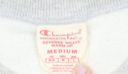 Champion Men's Grey Reverse Weave Crew Neck Sweatshirt Medium