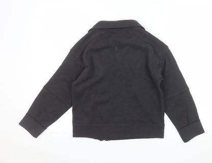 Next Girls Black Biker Jacket 9 Years Cotton Blend Zip Pockets