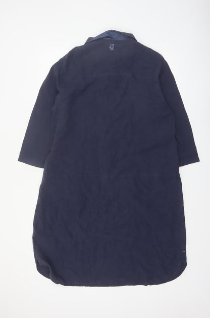 White Stuff Women's Blue Lyocell Shirt Dress Size 18