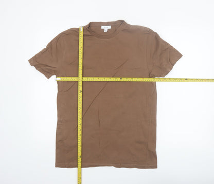 Reiss Men's Brown Cotton Crew Neck Short Sleeve T-Shirt M