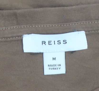 Reiss Men's Brown Cotton Crew Neck Short Sleeve T-Shirt M