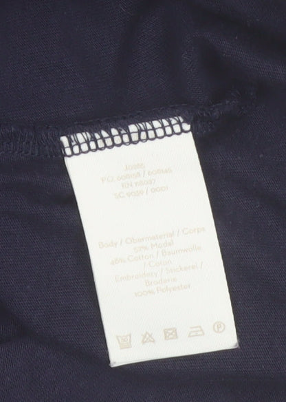 Boden Women's Blue Embroidered A-Line Long Sleeve Dress Size 10