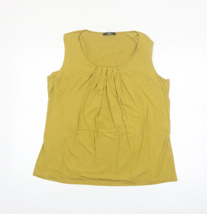 Marks and Spencer Women's Green Sleeveless Jersey Tank Top Size 16