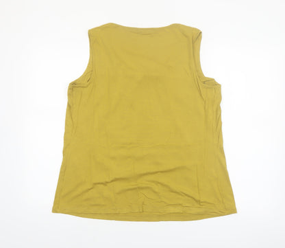Marks and Spencer Women's Green Sleeveless Jersey Tank Top Size 16