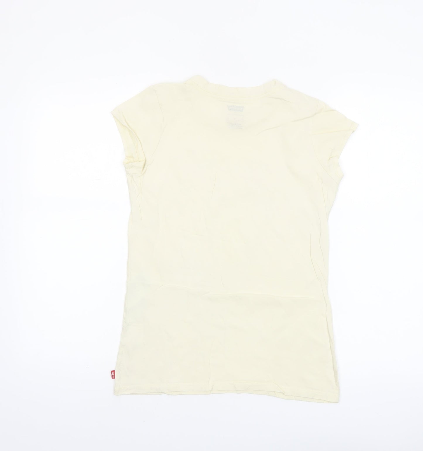 Levi's Girls Ivory XL Graphic Logo Cotton T-Shirt Short Sleeve