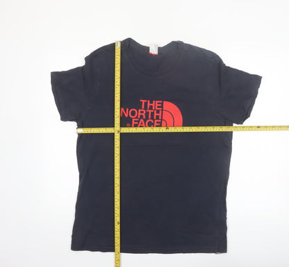 The North Face Men's Navy Blue Logo Graphic Cotton T-Shirt Size L
