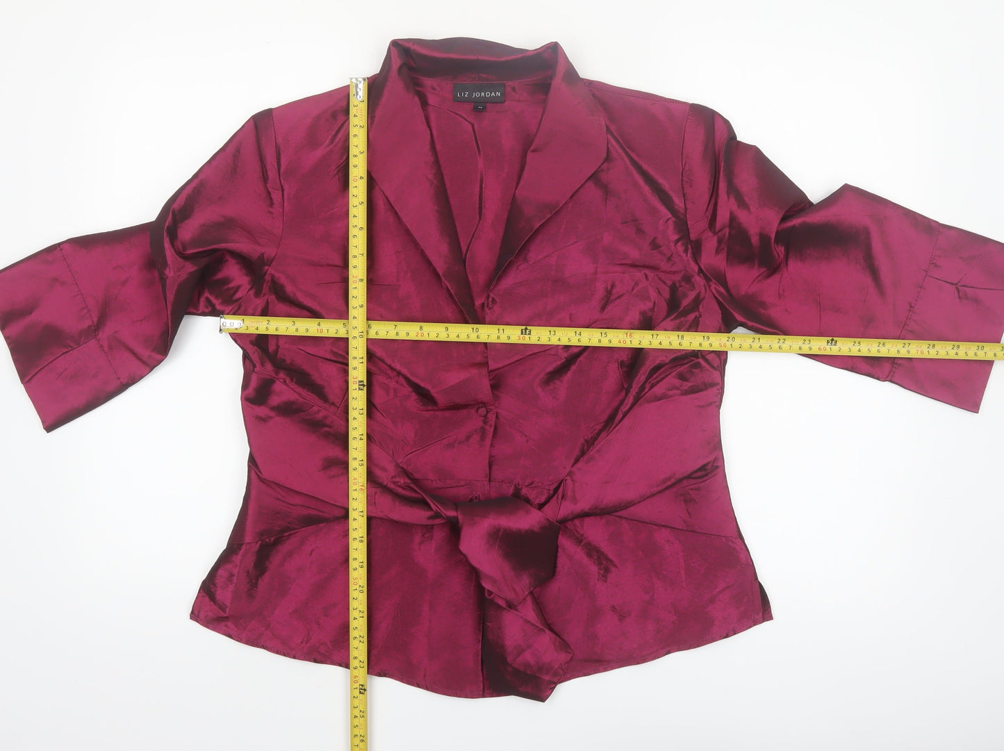 Liz Jordan Women's Red Satin Tailored Blazer Jacket M