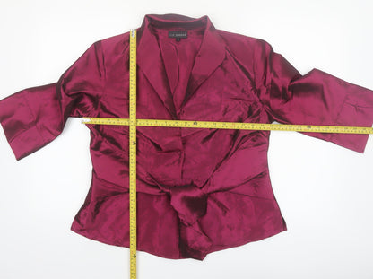 Liz Jordan Women's Red Satin Tailored Blazer Jacket M
