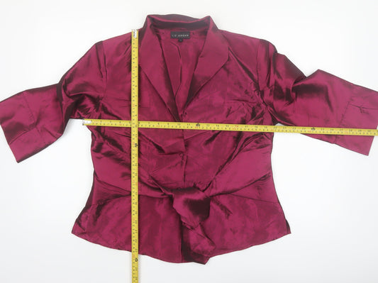 Liz Jordan Women's Red Satin Tailored Blazer Jacket M