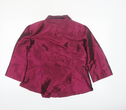 Liz Jordan Women's Red Satin Tailored Blazer Jacket M