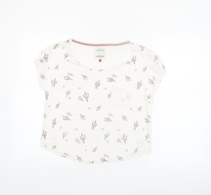 SoulCal & Co Women's White Cotton Cropped T-Shirt Size 6