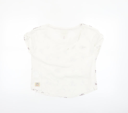 SoulCal & Co Women's White Cotton Cropped T-Shirt Size 6
