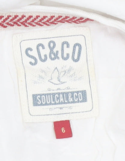 SoulCal & Co Women's White Cotton Cropped T-Shirt Size 6