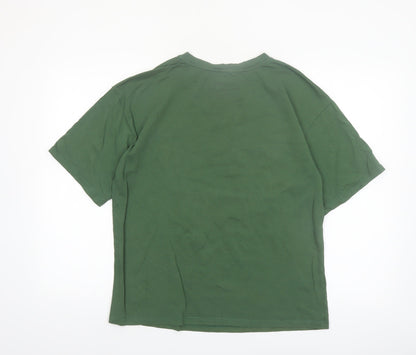 Cider Women's Green Graphic Cotton T-Shirt M Short Sleeve Retro