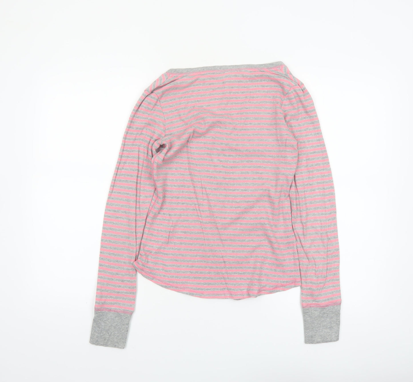 Victoria's Secret Women's Pink Striped Long Sleeve Pyjama Top XS