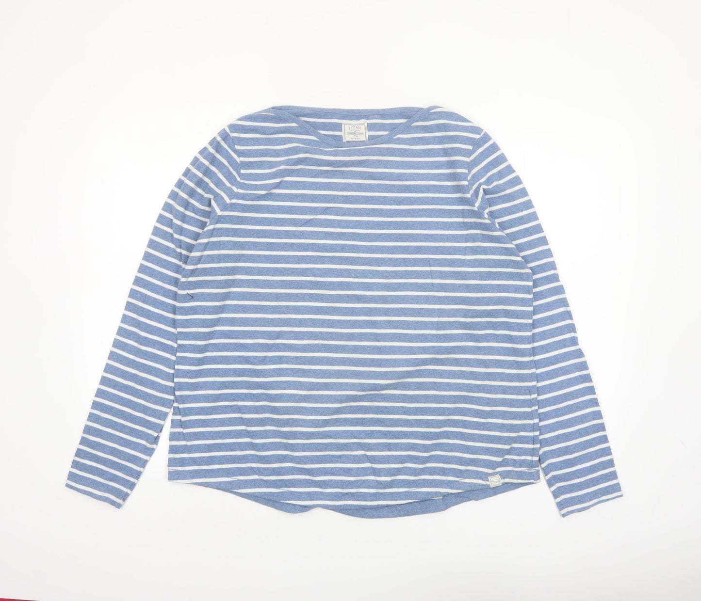 FatFace Women's Blue Striped Long Sleeve Cotton Breton T-Shirt Size 18