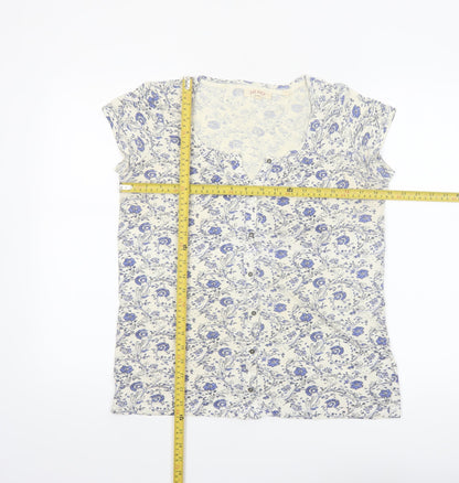 Fat Face Women's Ivory Floral Button Blouse UK 6
