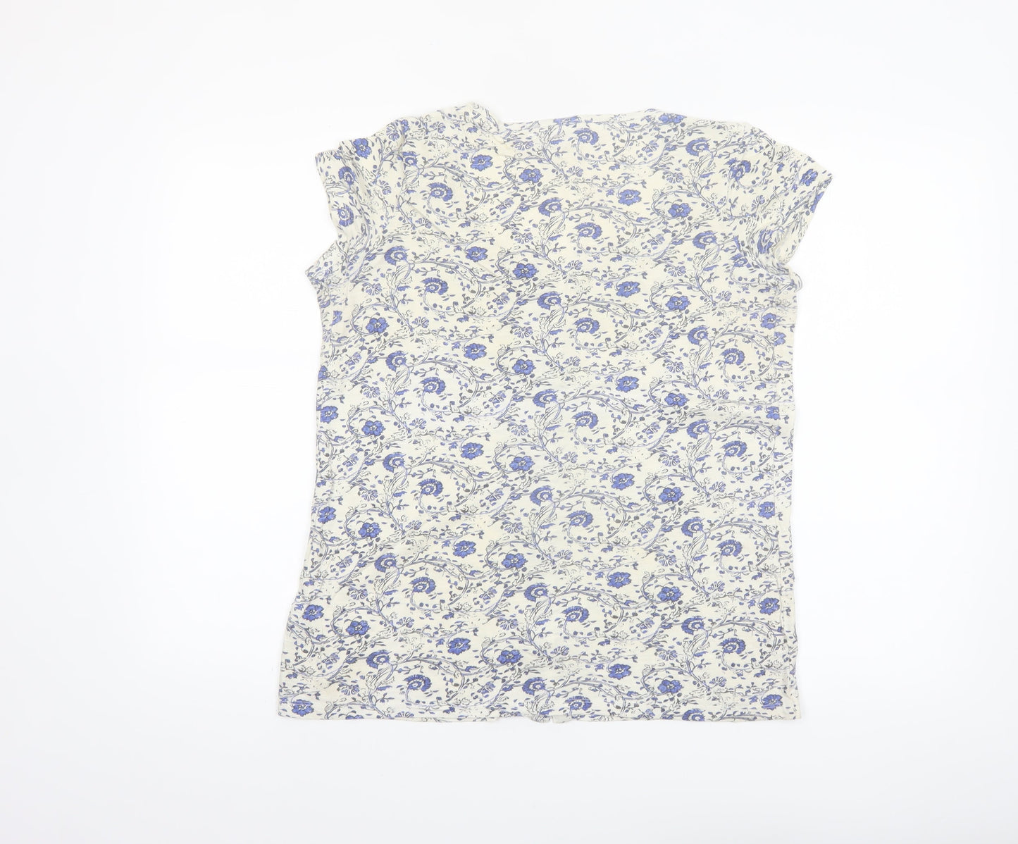 Fat Face Women's Ivory Floral Button Blouse UK 6