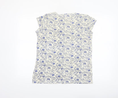 Fat Face Women's Ivory Floral Button Blouse UK 6