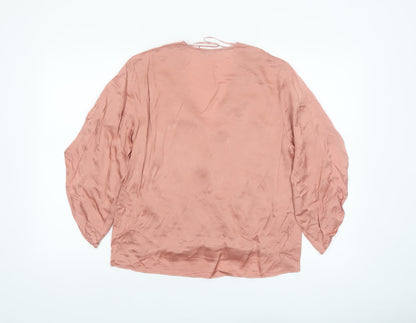 Marks and Spencer Women’s Blush Pink Viscose Wrap Blouse UK 12