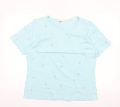 Kaleidoscope Women’s Blue Embroidered Cotton T-Shirt Size 14