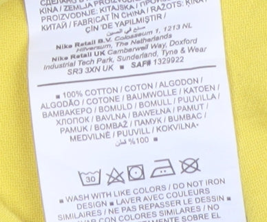 Nike Men's Yellow Graphic Air Regular Fit Cotton T-Shirt L
