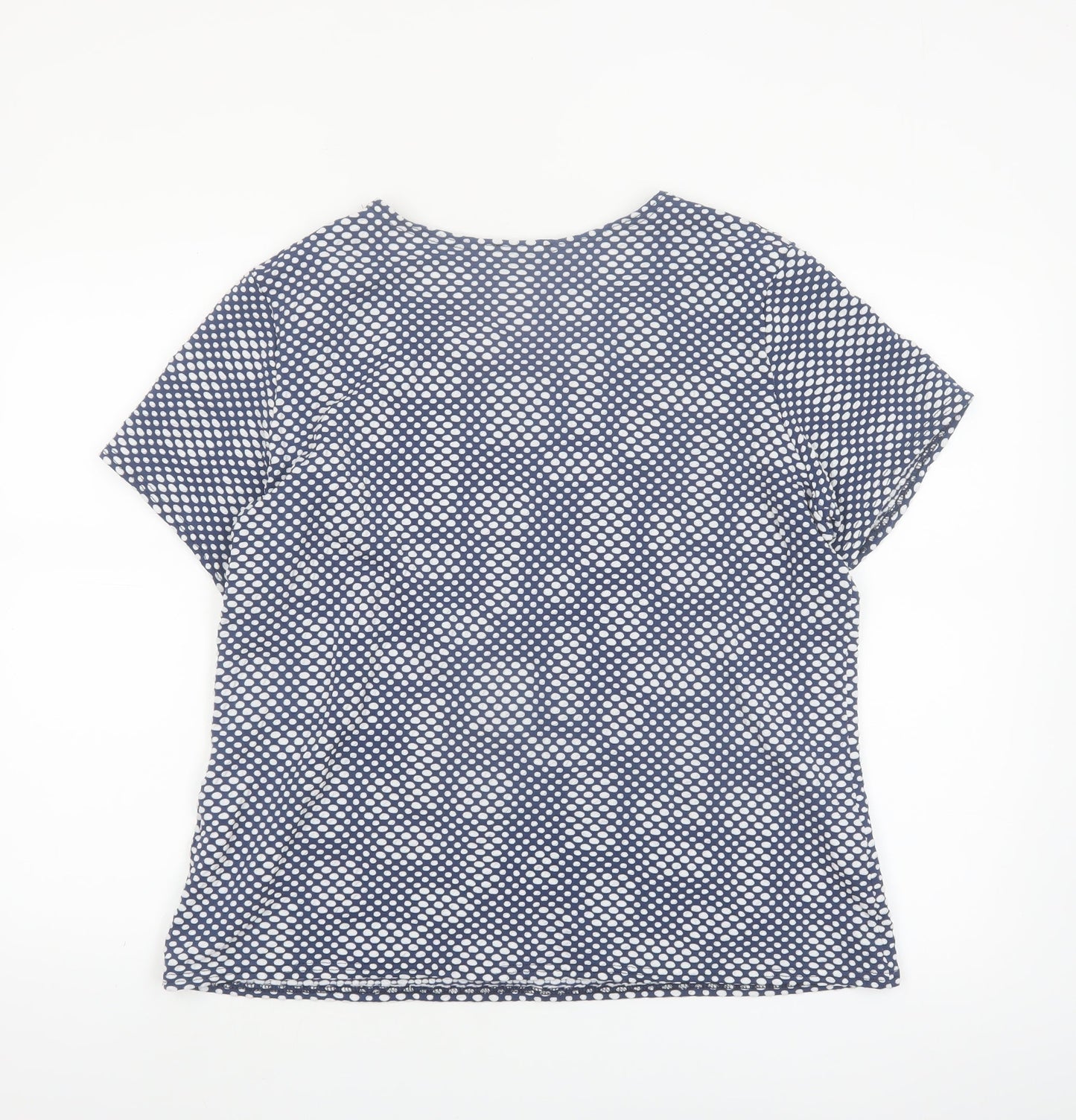 Kate Lilly Womens Blue Geometric Jersey T-Shirt Size 22