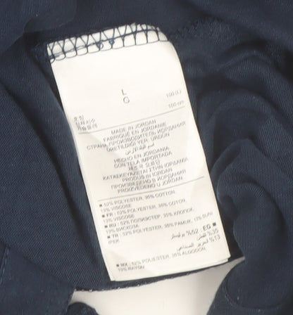 Gap Women's Blue Long Sleeve Scoop Neck Basic T-Shirt Size L