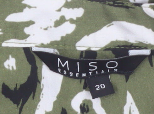 Miso Essentials Women's Green Animal Print Tunic Blouse Size 20