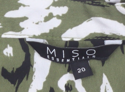Miso Essentials Women's Green Animal Print Tunic Blouse Size 20