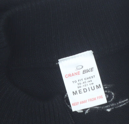 Crane Bike Men's Black Medium Half Zip Cycling Jumper